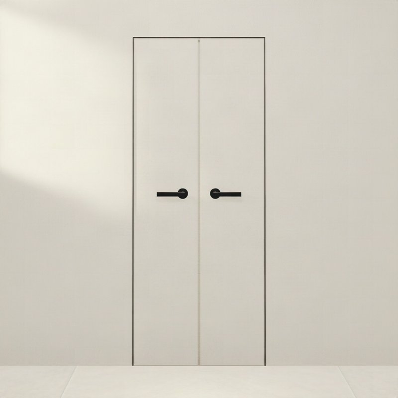 Двустворчатая — 3D-модель Invisible Doors, вид в стене